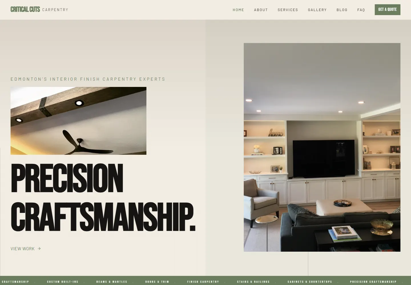 Critical Cuts Carpentry homepage